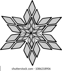 black and gray flower arabesque geometric illustration vector on white background