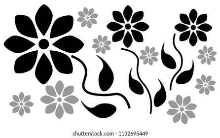 Seamless Black White Flower Wallpaper Vector Stock Illustration 22658374