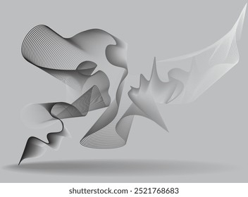 black gray flowing line abstract 
