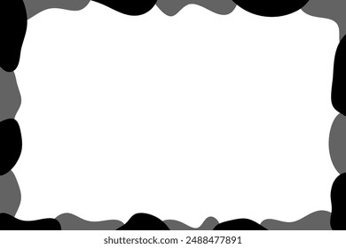 Black or gray fluid shape frames