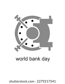 black gray framed vector png World bank day