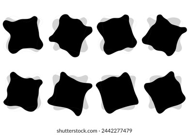 Black and gray frames with simple fluid
