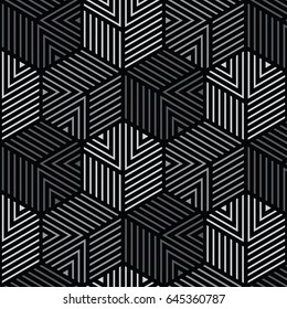 Black And Gray Geometric Pattern Abstract Vector Background. Modern Stylish Texture.