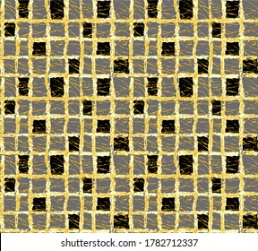 black, Gray and gold marble seamless pattern with golden elements. Repeat background. Asian luxury backdrop, Chinese wallpaper, black and gold textile print, interior tile.