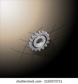 Black gray gradient background gear illustration mechanical development concept design vector EPS-10