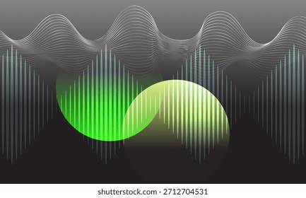negro gris con reflejo amarillo verde y fondo abstracto de alta tecnología del ciberespacio de frecuencia blanca [Convertido]