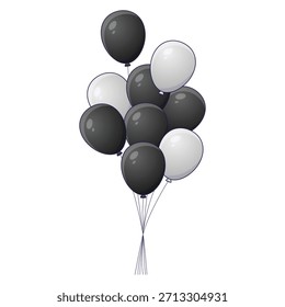 Elemento de globos de helio negro y gris