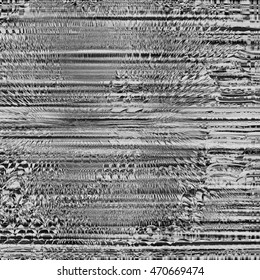 Black and gray image. Art abstract glitch textured background. Pattern Vector.