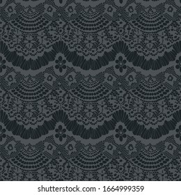 Black Gray Lace Seamless Pattern