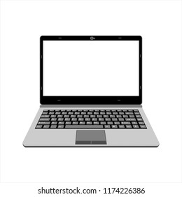 black and gray laptop vector illustration 