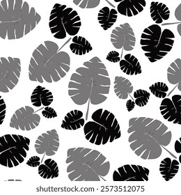 black and gray leaf pattern on a white background