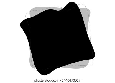 Black and gray loose squares with dashed borders
