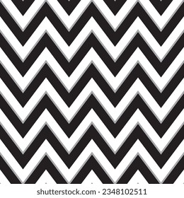 black and gray on white seamless zigzags pattern background