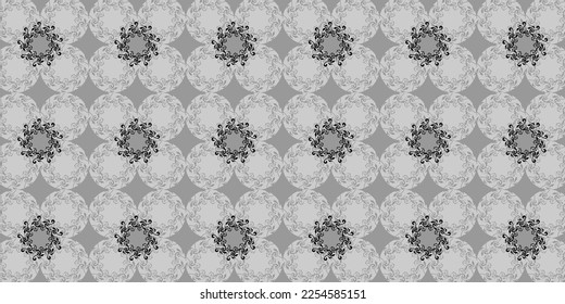 Black and gray pattern, shape ornament, circle concept, flat design