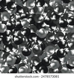 Black and gray  pearls. Abstract vector background.