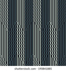 Black, Gray and Petrol Glitch Effect Textured Striped Pattern