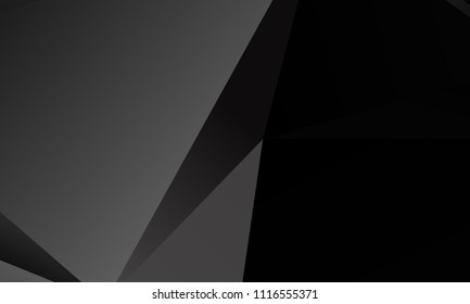 Black, gray polygon background. Vector imitation of the 3D illustration. Pattern with triangles of different scale. Elegant backdrop