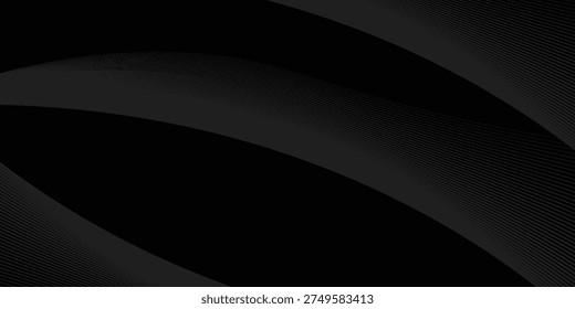 Black gray satin dark fabric texture luxurious shiny that is abstract silk cloth background with patterns elegant art waves blur beautiful modern 