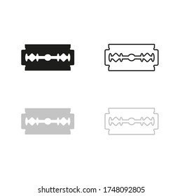 Black and gray shaving blade vector icon