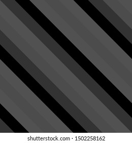 Black and gray sloping lines, men's tie design. Seamless vector pattern.