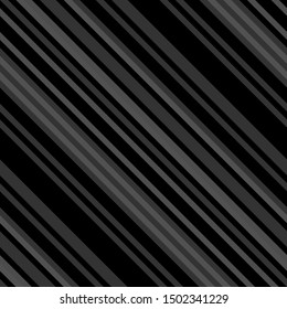 Black and gray sloping lines, men's tie design. Seamless vector pattern.