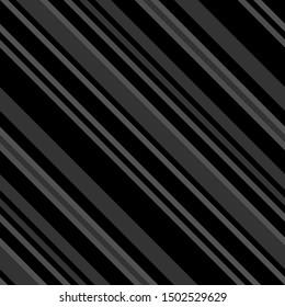 Black and gray sloping lines, men's tie design. Seamless vector pattern.