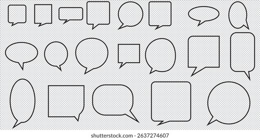 Black, gray speech bubble collection. Set of speech bubble. Speech bubble comic EPS 10