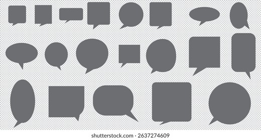 Black, gray speech bubble collection. Set of speech bubble. Speech bubble comic EPS 10