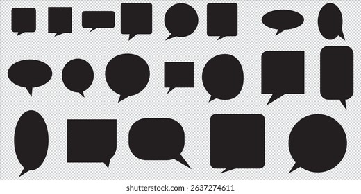 Black, gray speech bubble collection. Set of speech bubble. Speech bubble comic EPS 10