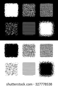 Black and gray spots, a collection set of black and gray spots grunge halftone texture 