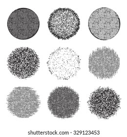 Black and gray spots, a collection set of black and gray spots grunge halftone texture