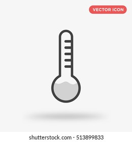 Black and gray thermometer vector icon on white background