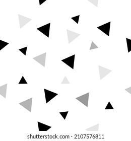 Black and gray triangle on white background. The pattern can be used for wrapping gifts.