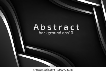 Black and gray vector abstract background image Curved geometric design ideas Modern and luxurious

