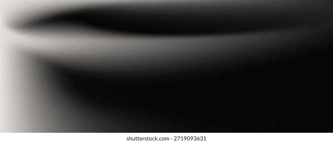 Ola gris negra, frío oscuro, fondo blanco plateado, línea ondulada ligera. textura de grano de ruido áspero grungy, Anuncio de Web, panorama amplio 