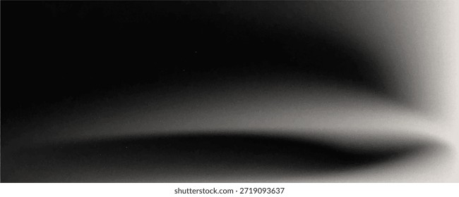 Ola gris negra, frío oscuro, fondo blanco plateado, línea ondulada ligera. textura de grano de ruido áspero grungy, Anuncio de Web, panorama amplio 