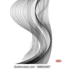 black gray wave line on white background vector