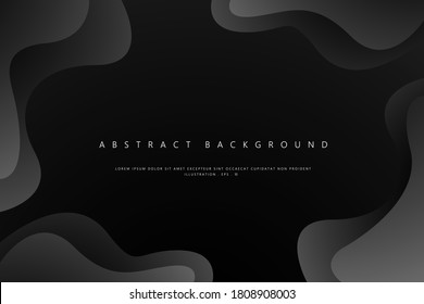 Black and Gray wavy geometric background. Modern template trendy gradient shapes composition. Vector illustration