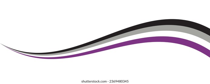 Fondo negro, gris, blanco y violeta, como los colores de la bandera asexual. Concepto LGBTQI. Ilustración vectorial plana.