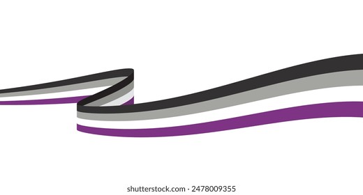 Fondo de color negro, gris, blanco y púrpura, como los colores de la bandera asexual. Concepto LGBTQI. Ilustración vectorial plana.

