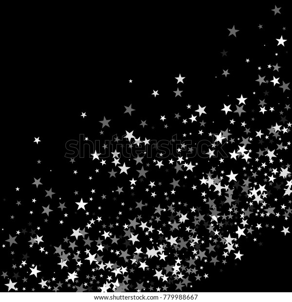 黒い背景に黒 グレー 白の星 美しい背景 紙吹雪 星の枠 紙吹雪の散り散り 星からプレーサー 美しい背景 ベクターイラスト のベクター画像素材 ロイヤリティフリー
