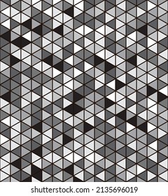 Black, gray and white triangle or cubes pattern background. Vector illustration.
