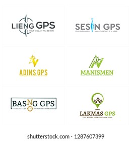 black gray yellow brown green combination text symbol compass rectangle place people hand modern logo design concept suitable for business finance industrial Consulting application technology