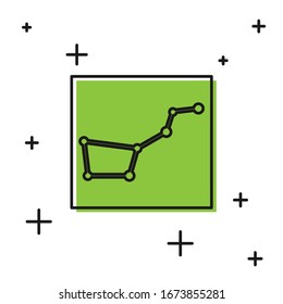 Black Great Bear constellation icon isolated on white background.  Vector Illustration