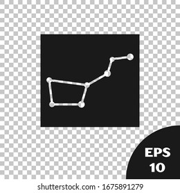 Black Great Bear constellation icon isolated on transparent background.  Vector Illustration