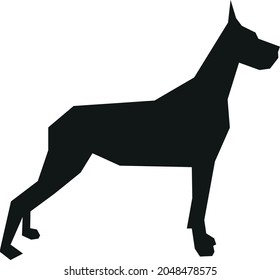 Black Great Dane. Vector silhouette