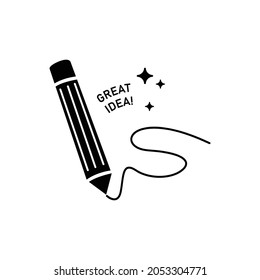 Black great idea design vector