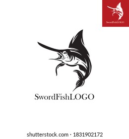 black and great swordfish logo vector illustrations