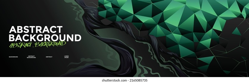 Fondo Resumen Negro Y Verde Con Elementos De Diamante