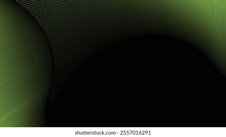 Black green abstract background with green stripes line for backdrop or presentation